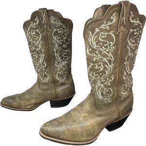 TWISTED X Western Cowgirl Boots Boho Festival Ranch Rodeo Floral Embroidered 9.5